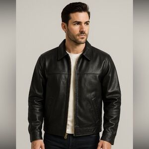 Black Bomber Varsity Jacket with Polished Finish